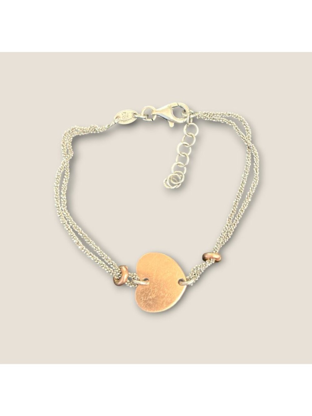 Sterling Silver Italy Vintage Heart Bracelet Adjustable Romantic Jewelry Gift - Picture 3 of 6